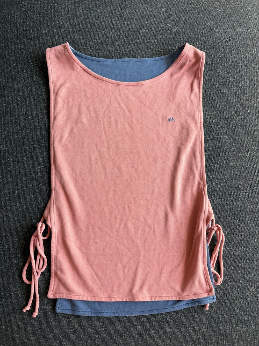 Women's Pink & Blue Reversible Layered Tank Top with Side Ties